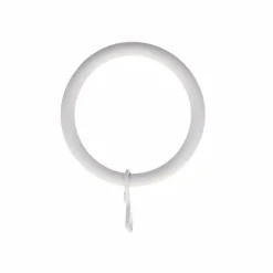 Lot de 8 anneaux tringle rideau (D28 mm) Lino Blanc mat