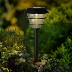 Lot de 4 bornes de jardin solaire LED (H30 cm) Garden Noir