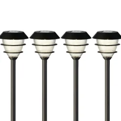 Lot de 4 bornes de jardin solaire LED (H30 cm) Garden Noir