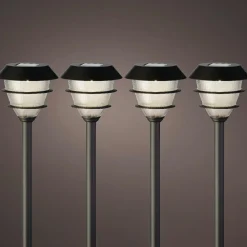 Lot de 4 bornes de jardin solaire LED (H30 cm) Garden Noir
