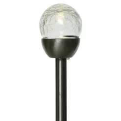 Lot de 6 bornes de jardin solaire (H24.5 cm) Verre craquelé Blanc chaud