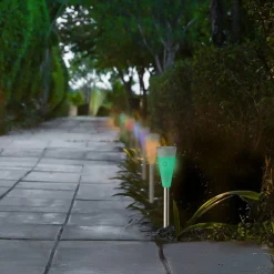 Lot de 10 bornes de jardin solaires (H26 cm) Marly Multicolore
