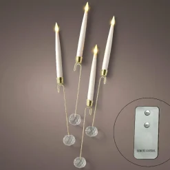 Lot de 10 bougies à piles (H15 cm) Crystal Blanc chaud