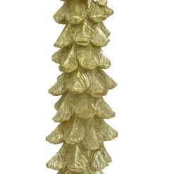 Lot de 2 bougies bâton en cire (H25 cm) Sapin Doré