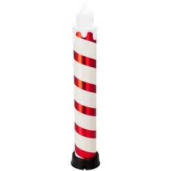 Lot de 2 bougies lumineuses Géantes (H82 cm) Candy Candle Rouge et blanc