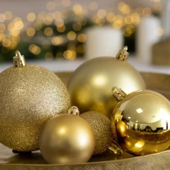 Lot de 20 boules de Noël assorties New Alpine Or