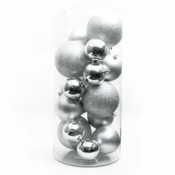 Lot de 20 boules de Noël assorties New Alpine Argent