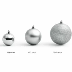 Lot de 20 boules de Noël assorties New Alpine Argent