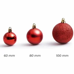 Lot de 20 boules de Noël assorties New Alpine Rouge