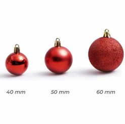 Lot de 30 boules de Noël assorties New Alpine Rouge
