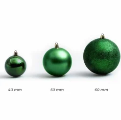 Lot de 30 boules de Noël assorties New Alpine Vert sapin