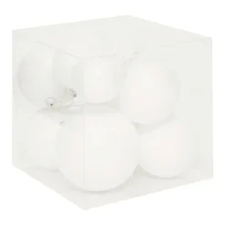 Lot de 12 boules de Noël assortie Neige fraiche Blanche