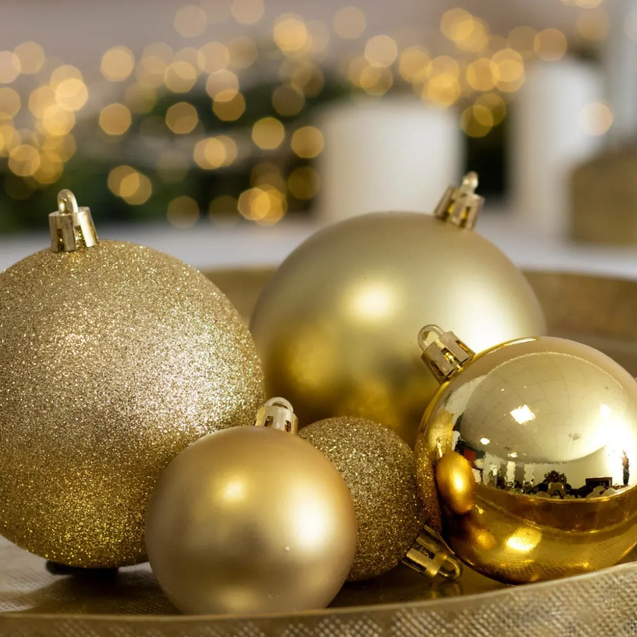 Lot de 30 boules de Noël assorties New Alpine Or