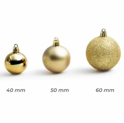 Lot de 30 boules de Noël assorties New Alpine Or