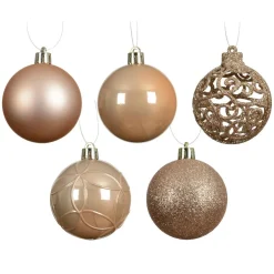 Lot de 35 boules de Noël (D60 mm) Aravis mix Pêche