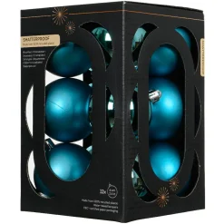 Lot de 12 boules de Noël (D60 mm) Aravis Bleu pétillant
