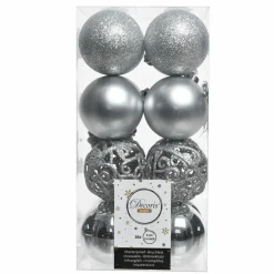 Lot de 16 boules de Noël (D60 mm) Alpine multi Argent