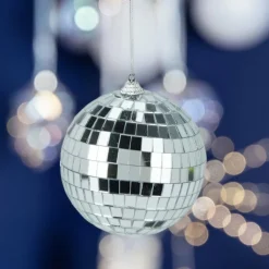 Lot de 12 boules de Noël (D100 mm) Night Fever Argent