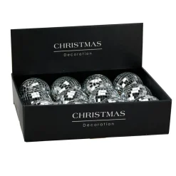 Lot de 12 boules de Noël (D100 mm) Night Fever Argent