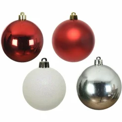 Lot de 30 boules de Noël (D60 mm) Alpine multi Blanc / Rouge