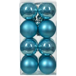 Lot de 16 boules de Noël (D40 mm) Aravis Bleu pétillant