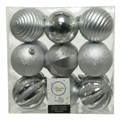 Lot de 18 boules de Noël (D80 mm) Anaelle Argent