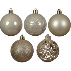 Lot de 35 boules de Noël (D60 mm) Aravis mix Perle