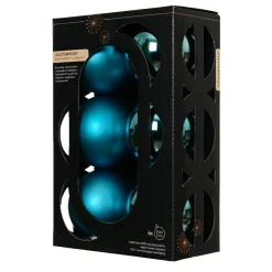 Lot de 6 boules de Noël (D80 mm) Aravis Bleu pétillant