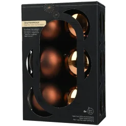 Lot de 6 boules de Noël (D80 mm) Aravis Brun café