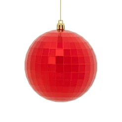 Lot de 14 boules de Noël (D160 mm) Miroir Rouge