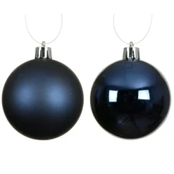 Lot de 4 boules de Noël (D100 mm) Aravis Bleu nuit