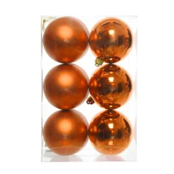 Lot de 12 boules de Noël (D60 mm) Aravis Orange