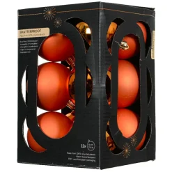 Lot de 12 boules de Noël (D60 mm) Aravis Orange