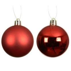 Lot de 12 boules de Noël (D60 mm) Aravis Rouge