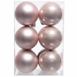 Lot de 12 boules de Noël (D60 mm) Alpine Rose poudré