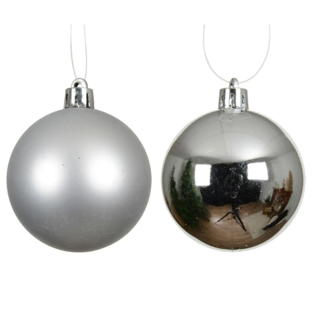 Lot de 4 boules de Noël (D100 mm) Aravis Argent