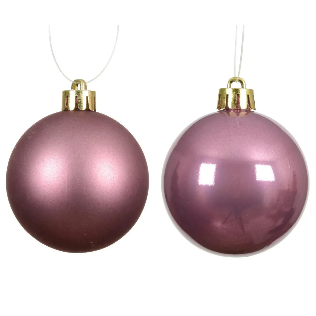 Lot de 4 boules de Noël (D100 mm) Aravis Vieux rose