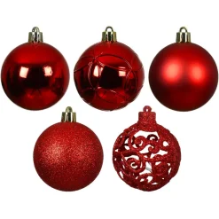Lot de 35 boules de Noël (D60 mm) Aravis mix Rouge