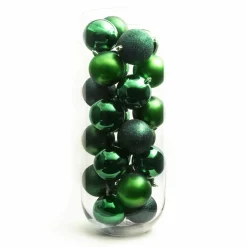 Lot de 30 boules de Noël (D80 mm) New Alpine Vert sapin