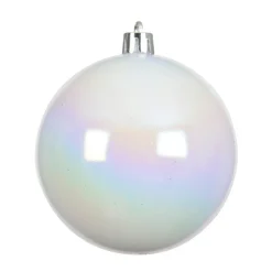 Lot de 12 boules de Noël (D60 mm) Aravis Blanc irisé