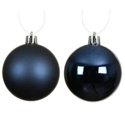 Lot de 6 boules de Noël (D80 mm) Aravis Bleu nuit