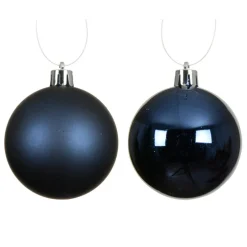 Lot de 12 boules de Noël (D60 mm) Aravis Bleu nuit