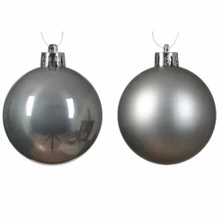 Lot de 12 boules de Noël (D60 mm) Alpine Gris marbre