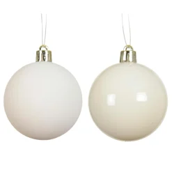 Lot de 4 boules de Noël (D100 mm) Aravis Blanc laine