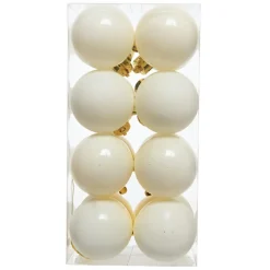 Lot de 16 boules de Noël (D40 mm) Aravis Blanc laine