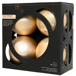 Lot de 4 boules de Noël (D100 mm) Aravis Perle
