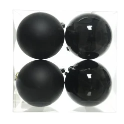 Lot de 4 boules de Noël (D100 mm) Aravis Noir