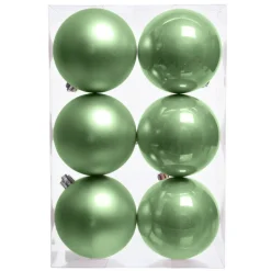 Lot de 6 boules de Noël (D80 mm) Aravis Vert thé matcha