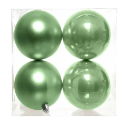Lot de 4 boules de Noël (D100 mm) Aravis Vert Matcha