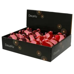 Lot de 12 boules de Noël (D80 mm) Envoûtantes Rouge et figue